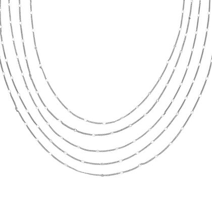 Nickelfreies Messing Halskette ca. 50 cm + 3.5 cm Extender, rhodiniert vergoldet, ca. 12,50g