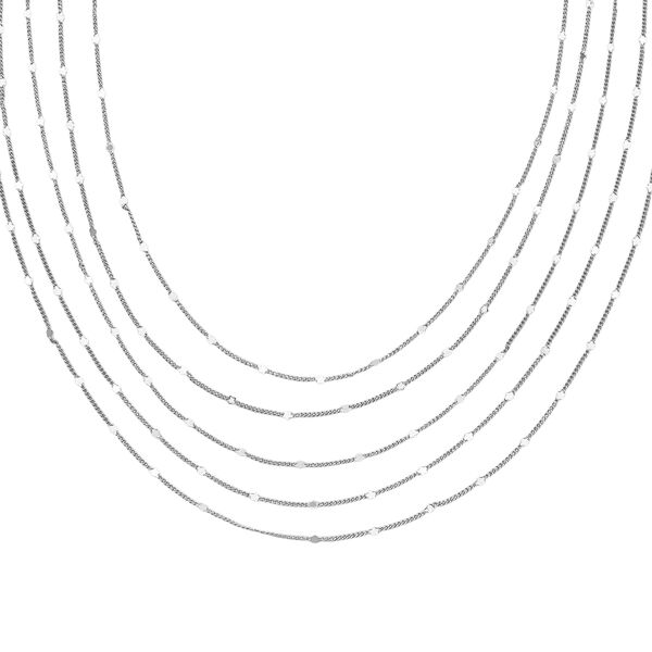 Nickelfreies Messing Halskette ca. 50 cm + 3.5 cm Extender, rhodiniert vergoldet, ca. 12,50g