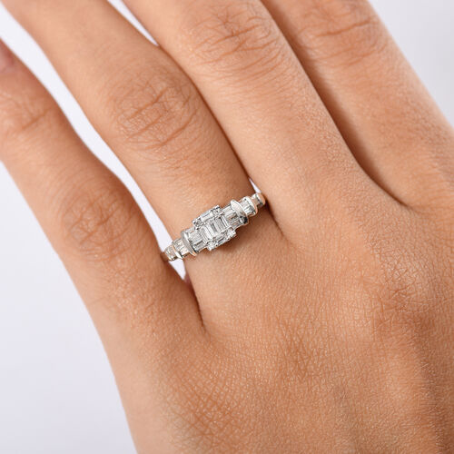 Lab Grown Diamant SI Ring 925 Silber rhodiniert (Größe 17.00) ca. 0,50 ct image number 2