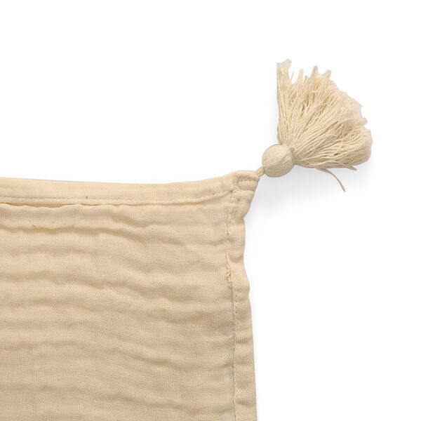 100% Musselin-Baumwolle: 3-lagige Sommerdecke, 160x200 cm, Elfenbeinfarben image number 3