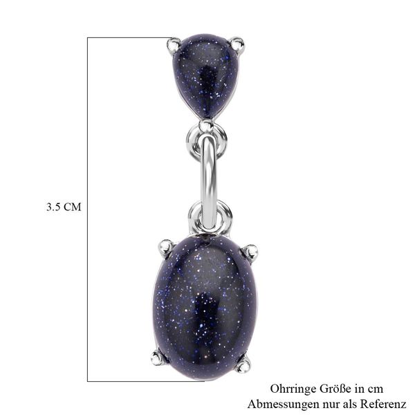 Blaue Sandstein Ohrringe, silberfarben, ca. 25.00 ct image number 5