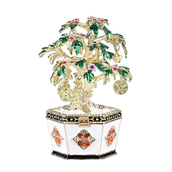 Geldbaum-Schmuckschatulle, 12x6,5 cm, Weiß-Grün image number 3