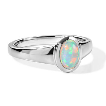 D'Joy AA Nat&uuml;rlicher, &auml;thiopischer Welo Opal Ring 925 Silber Rhodiniert (Gr&ouml;&szlig;e 19.00) ca. 0,55 ct