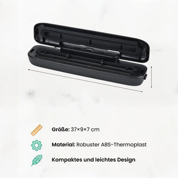 LIVMORE Vakuumierger&auml;t mit Schwei&szlig;- und Vakuumfunktion, inkl. Rollenbeutel und 10 Vakuumbeuteln, Schwarz