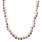 Afrikanischer Amethyst Halskette, flexibel, vergoldet ca. 130.00 ct