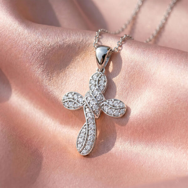 D'Joy Wei&szlig;er Diamant Schmuckset ca. 50 cm 925 Silber Rhodiniert ca. 0,26 ct. image number 1