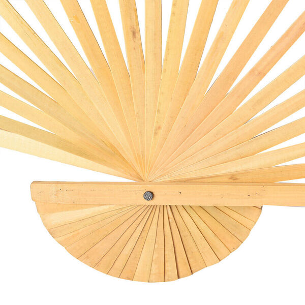 Großer Fächer aus Holz in japanischem Stil, Größe 160x90 cm, Braun-Gelb image number 4