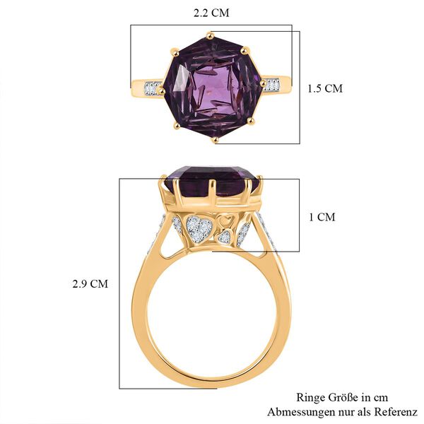 Afrikanischer Amethyst und Zirkon-Ring - 6,81 ct. image number 7