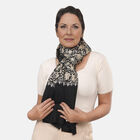 Premium Kollektion: Bestickter Schal aus Merinowolle und Naturseide, 70 x 190 cm, schwarz image number 2