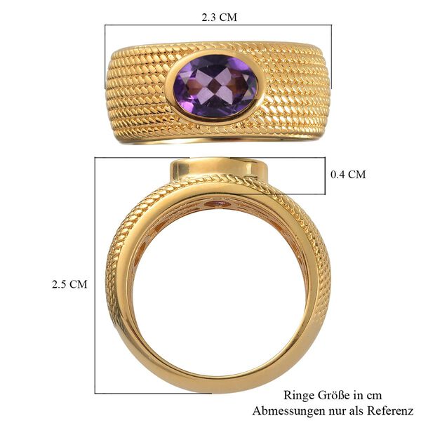 Afrikanischer Amethyst Ring Messing vergoldet  ca. 1,16 ct image number 7
