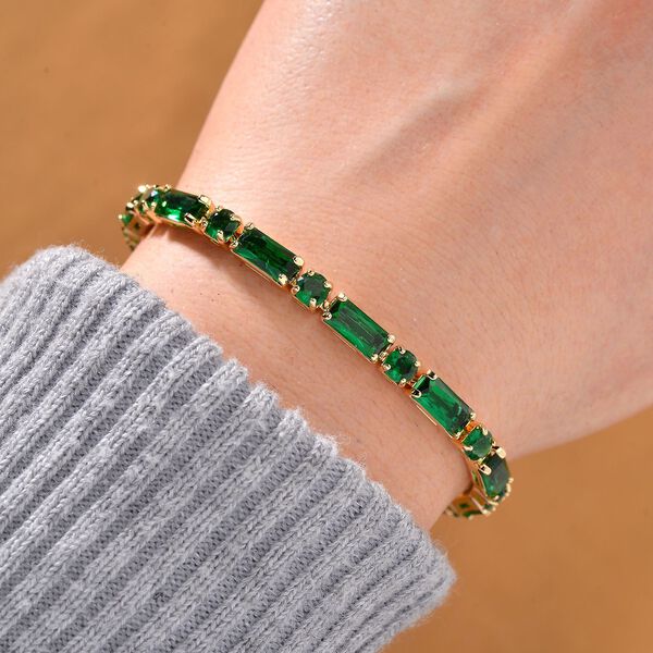 Gr&uuml;nes Zirkonia Armband, 19 cm image number 2