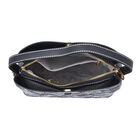 Crossbody Tasche aus 100% echtem Leder, Rosen Blumenmuster, Größe 22x11x18 cm, Schwarz image number 5