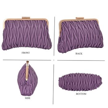 Clutch mit Metallschulterriemen in Stepp-Optik, Nude