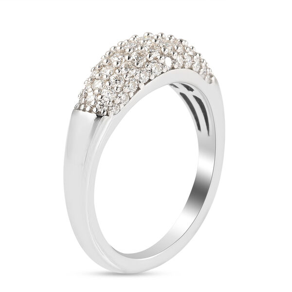 Moissanit Cluster Ring 925 Silber Rhodium-&Uuml;berzug image number 4