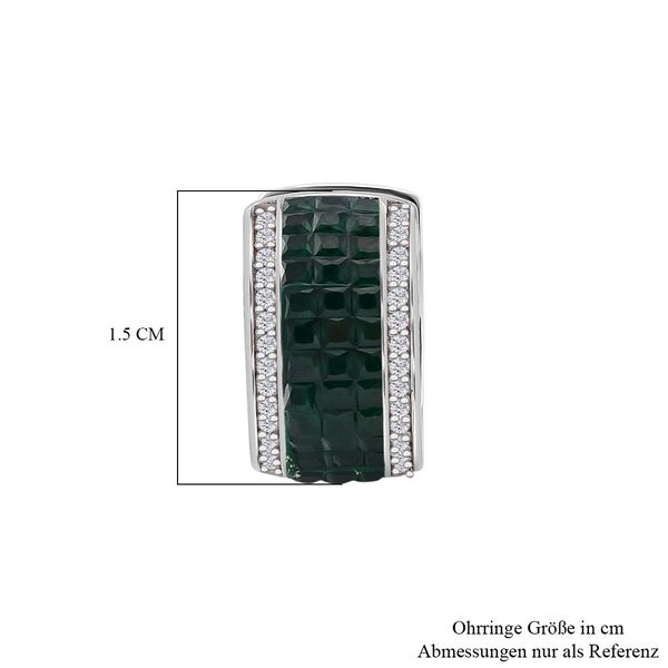 Grüne und weiße Zirkonia Creolen image number 6