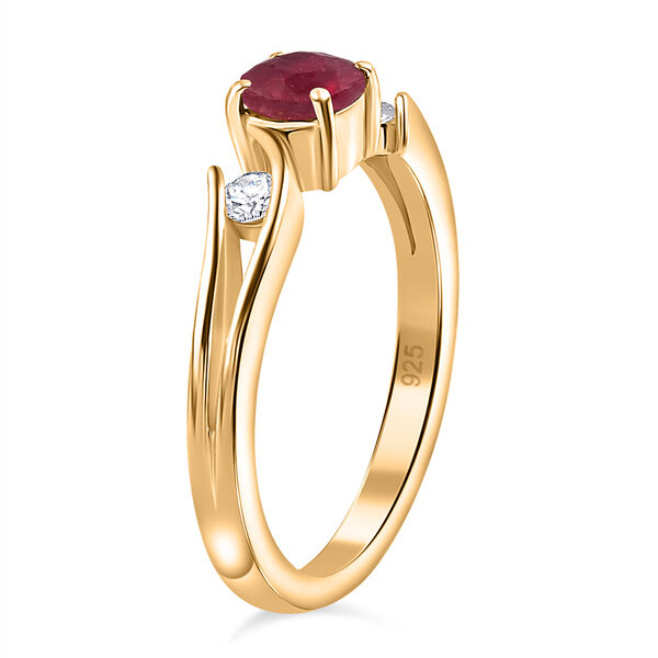 Afrikanischer Rubin und Zirkon-Ring - 0,97 ct. image number 5