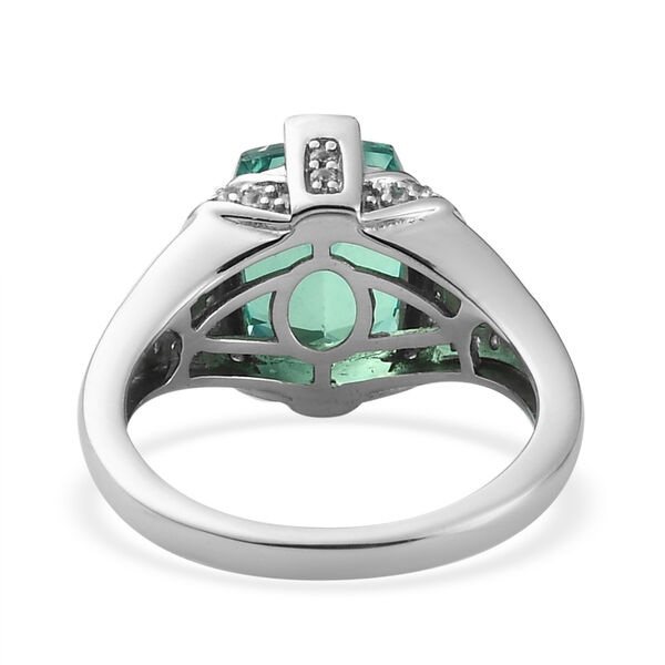 Pfau Triplett Quarz und Zirkon Ring 925 Silber platiniert image number 6