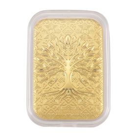 999er Goldplatte mit Lebensbaum-Motiv