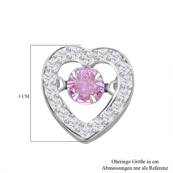 Rosa und wei&szlig;er Zirkonia-Ohrstecker - 1,50 ct. image number 5