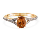 Madeira Citrin und Zirkon Ring 925 Silber vergoldet  ca. 0,91 ct image number 0