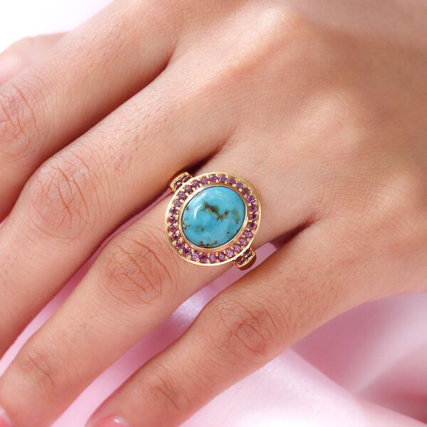 Sierra Nevada Türkis und Rhodolith Granat Ring - 5,25 ct. image number 3