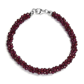 Rhodolith Granat-Armband, 19 cm, 925 Silber ca. 40,73 ct
