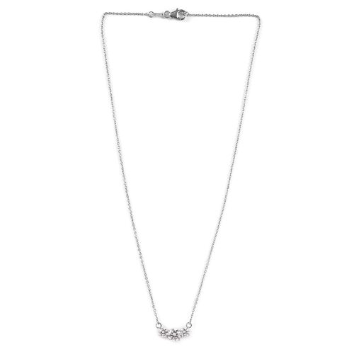 LUSTRO STELLA Hergestellt mit ZIRKONIA Halskette ca. 45 cm lange 925 Silber Platin-Überzug image number 0