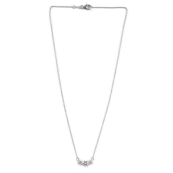 LUSTRO STELLA Hergestellt mit ZIRKONIA Halskette ca. 45 cm lange 925 Silber Platin-&Uuml;berzug