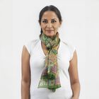 100% Natur Seide, Designer Schal, 50x160 cm, Olivgrün