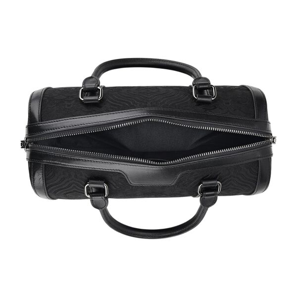 LA MAREY Brokat Crossbody Tasche aus Seide und Echtleder, 30x18x15cm, Schwarz image number 6