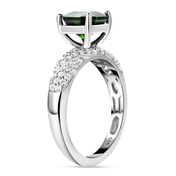 Nat&uuml;rlicher Chromdiopsid und wei&szlig;er Zirkon-Ring - 3,11 ct. image number 5