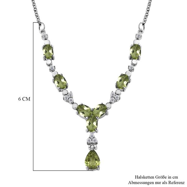 Peridot Halskette ca. 45 cm Edelstahl ca. 4.41 ct image number 3