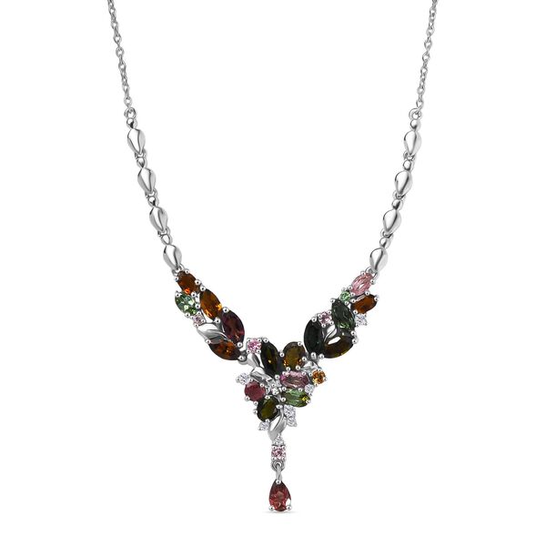 Multi Turmalin und Zirkon 45cm Halskette - 5,47 ct. image number 0