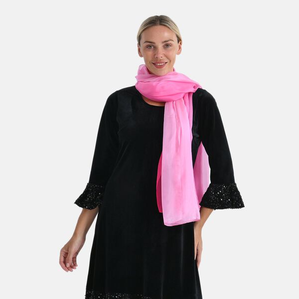 LA MAREY Signature Seidenschal aus 100% Maulbeerseide, 110 x 180 cm, Pink Pfirsich image number 4