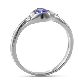AAA Tansanit und Zirkon Ring - 0,61 ct.