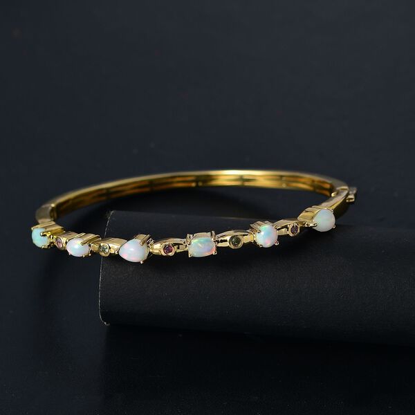 AA Natürlicher, äthiopischer Welo Opal Armreif ca. 19 cm Nickelfreies Messing ca. 2.45 ct image number 2