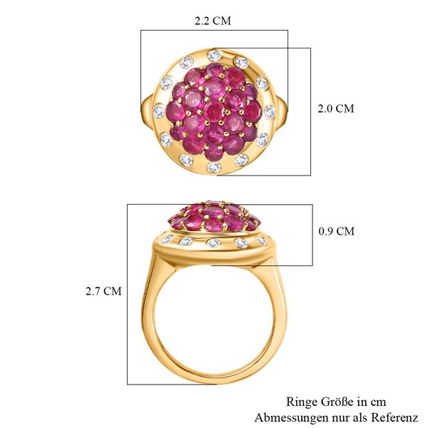 Afrikanischer Rubin und Zirkon-Ring - 3,59 ct. image number 7