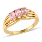 Fissure gefüllt rosa Saphir 3 Stein Ring 925 Silber vergoldet  ca. 0,76 ct image number 3