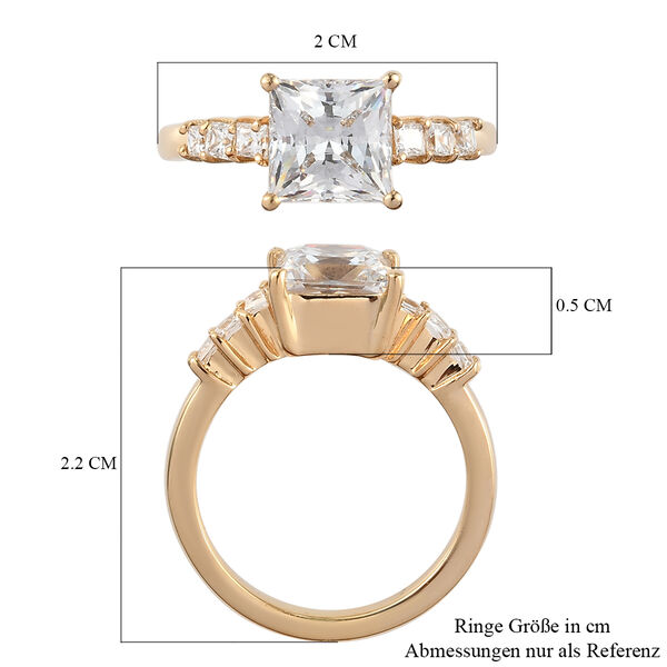 LUSTRO STELLA - feinster Zirkonia-Ring, 925 Silber vergoldet image number 7