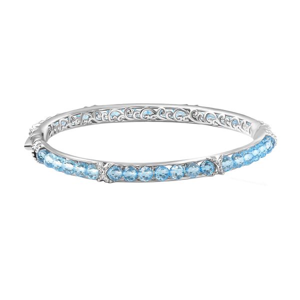 Himmelblauer Topas-Armreif, 19cm - 18,49 ct.