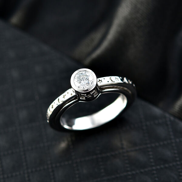 LUXURIANT SI-GH Labor Diamant Spinning Ring, 925 Silber rhodiniert - 0,50 ct. image number 2