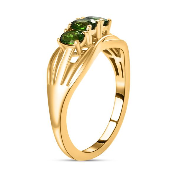 Nat&uuml;rlicher Chromdiopsid-Ring, 925 Silber vergoldet (Gr&ouml;&szlig;e 18.00) ca. 0,57 ct image number 5