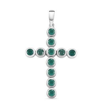 Grandidierit Kreuz-Anh&auml;nger, 925 Silber platiniert ca. 1.36 ct