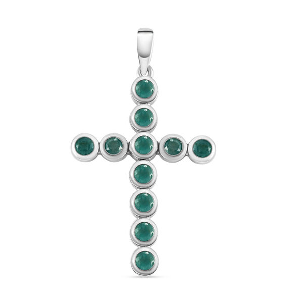 Grandidierit Kreuz-Anh&auml;nger, 925 Silber platiniert ca. 1.36 ct