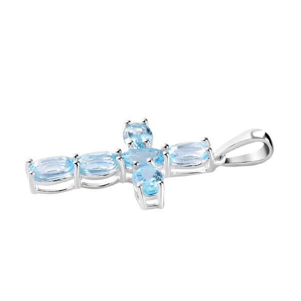 Himmelblauer Topas Anhänger 925 Silber ca. 2,52 ct. image number 2