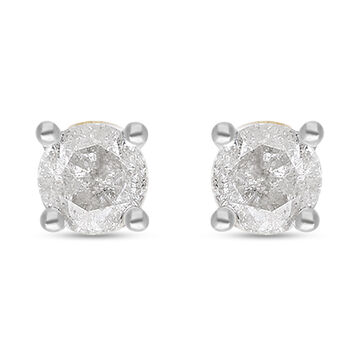 Diamant-Ohrstecker, zertifiziert I2-I3 G-H, 375 Gelbgold ca. 0,28 ct