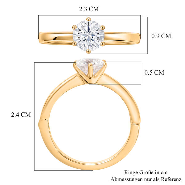 D'Joy Moissanit Ring, 925 Silber vergoldet - 0,99 ct. image number 8