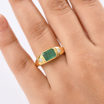 D'Joy Socoto Smaragd und Moissanit Ring - 1,84 ct.