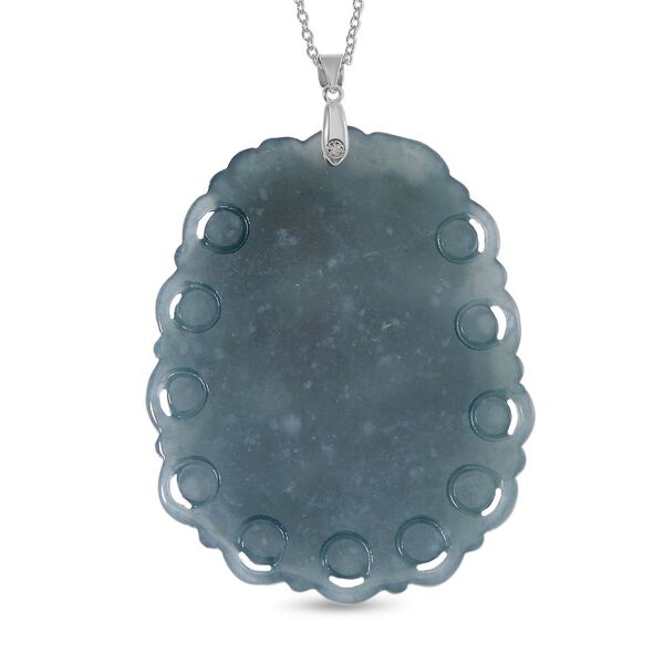 Nat&uuml;rlicher Olmek Jadeit Anh&auml;nger mit Kette, 925 Silber rhodiniert ca. 109.00 ct image number 3