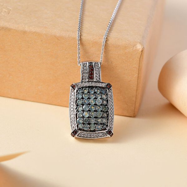 AA Alexandrit, Kaffee und wei&szlig;er Zirkon Anh&auml;nger mit 45cm Kette - 2,40 ct. image number 2